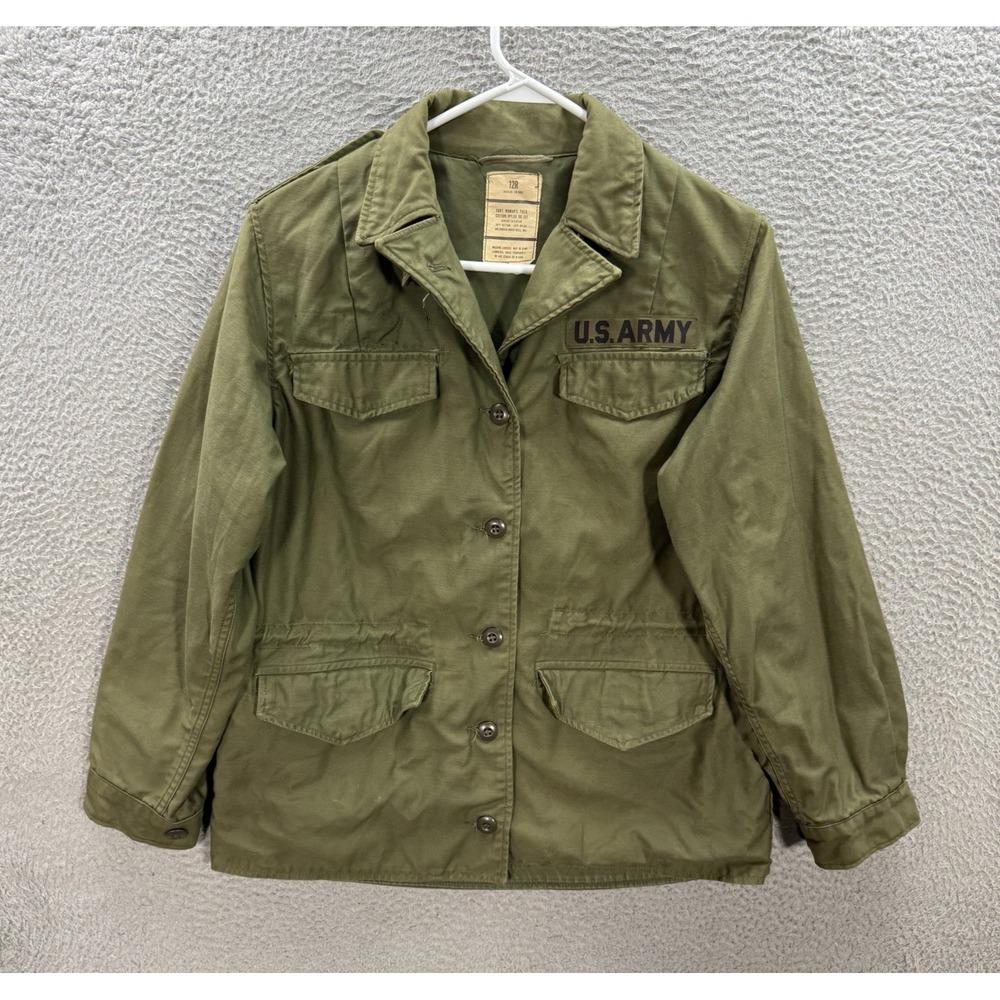 Vintage US Military Jacket Womens 12R M65 Field Coat OG-107 Vietnam Era 70s